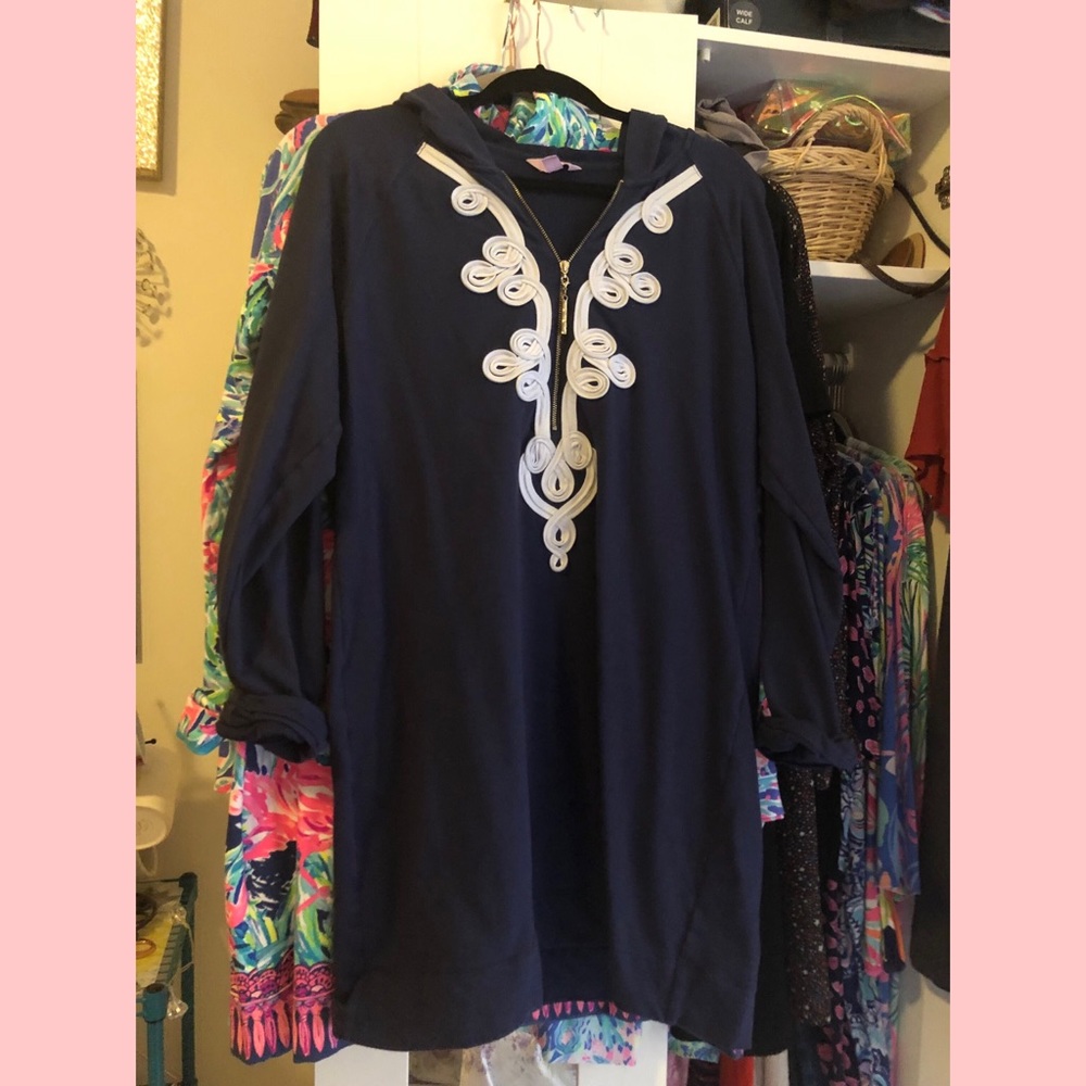 Lilly Pulitzer Navy Popover Dress